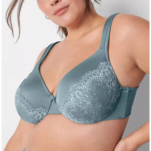 *Flaw* Cacique x Lane Bryant Lightly Lined Full Coverage Bra Blue Plus Size 42DD
